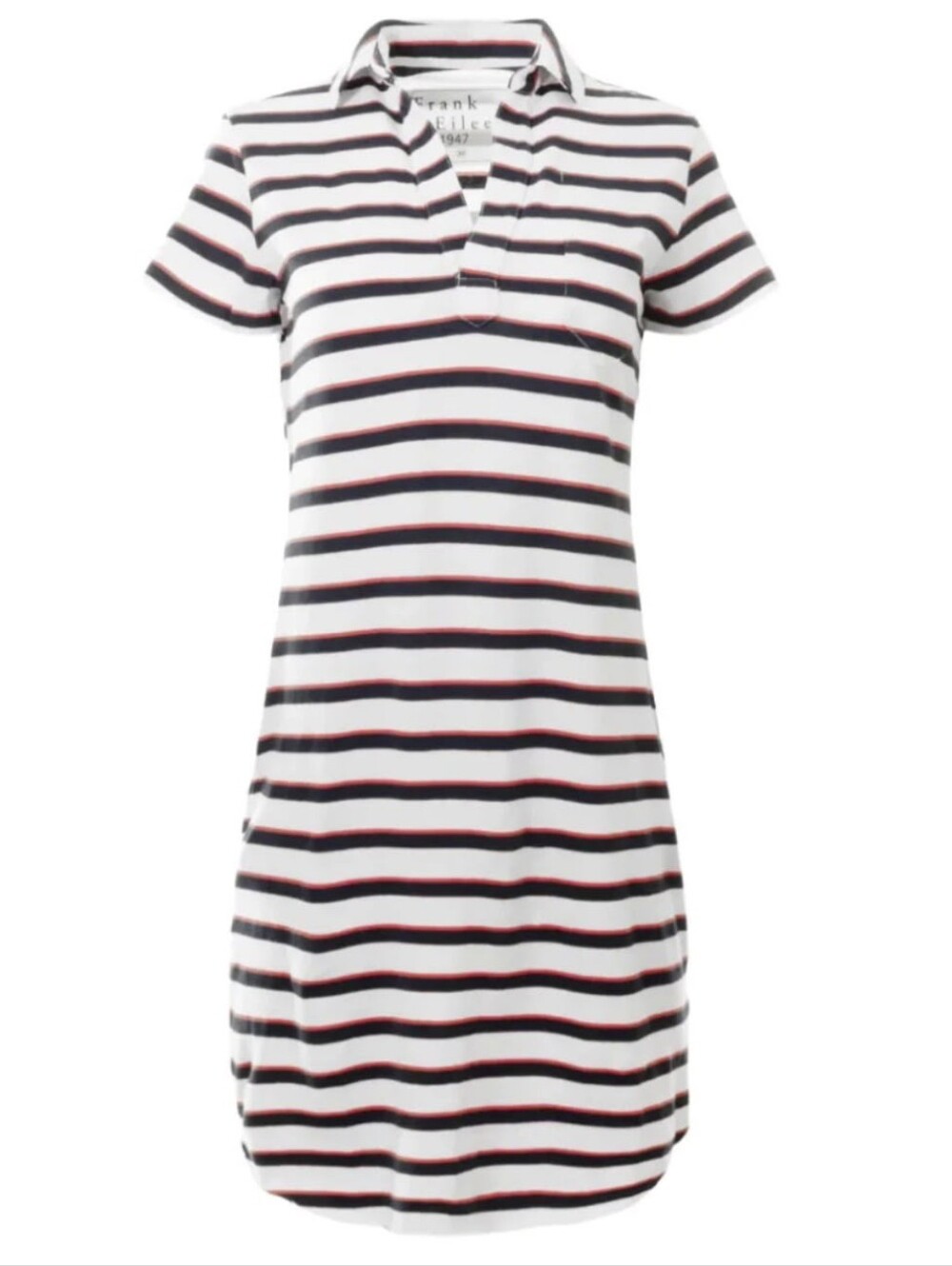 NWOT Frank & Eileen Lauren Navy Red and White Striped Polo Dress